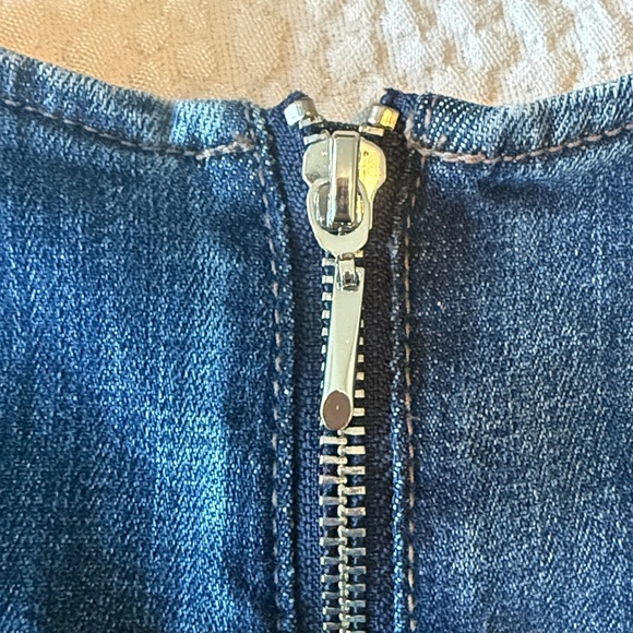 White House Black Market Blue Stretch Denim-Midi Dress- Size 8 - Picture 6 of 8